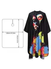 1pc Professional Hairstylist Exclusive Fashion Haircutting Cape, New Design For Women, Waterproof Adjustable Hair Salon Apron (Gift For Her/Him/Romantic/Couple/Valentine's Day/Back To School/Travel Essential/Women's Hair Accessories/Comb/Hairstyling Tools/Hairdryer/Hair/Hairstylist/Salon Products/Hairdryer/Hair/Accessories/Salon Products/Hairstyling Tools) - Multicolor - View 6