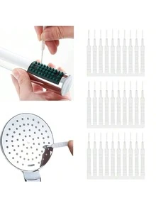 10 piezas Cepillo espiral limpiador de acumulación mineral, cepillo limpiador de grietas anti-obstrucción, herramienta de limpieza multifuncional para grifos, fregaderos y respiraderos de baño y cocina - Blanco 10 piezas - Ver 1