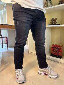 Kit Of 3 Jeans: Black + Distressed Black + Medium Blue - 霧霾藍 - 查看 4