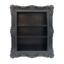 Solid Wood Relief Storage Rack, Chinese-Style Display Rack, Retro Black Carved Storage Rack, Wooden Storage Rack, Home Storage Decoration, Gothic Style Essential Oil Aromatherapy Storage, Large Wooden Rack - Mẫu - Xem 2