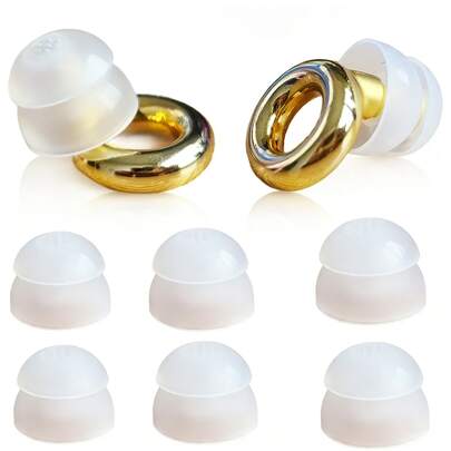 Sleep Noise-Proof Earplugs, Double-Layer Earcaps With Strong Noise Reduction, Brand New Electroplating Process, Includes 3 Different Sizes Of Replaceable Eartips, Washable Sleep Noise-Proof Earplugs, Comfortable And Reusable