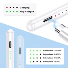 Bút cảm ứng tương thích với máy tính bảng Android, sạc nhanh Apple Pencil, bút cảm ứng điện dung độ chính xác cao dành cho iOS, máy tính bảng Kindle, bao gồm ngòi thay thế và cáp sạc. - Nhiều màu - Xem 9