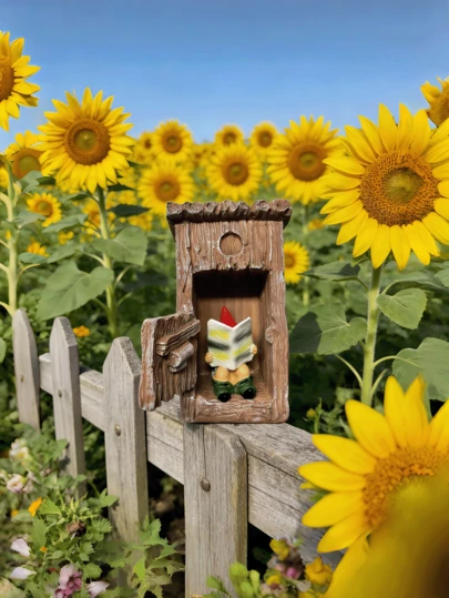 1pc Imaginative, Rustic Resin Gardening Gnome Reading Newspaper - 3D Outdoor Toilet Decor With Realistic Details - Humorous Home And Garden Decoration Gift Suitable For Those Who Enjoy Humor And Gardening