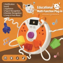 Juguete educativo de tablero ocupado para bebés, juguete de simulación de enchufes - Amarillo - Ver 3