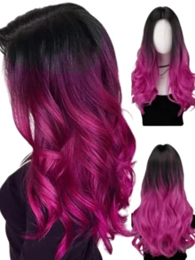 Tóc giả dài 26 inch màu ombre đen sang xám thanh lịch, tóc tổng hợp chịu nhiệt, chân tóc tối màu tự nhiên, phù hợp cho các bữa tiệc và kiểu tóc hàng ngày đa năng dành cho nữ. - Nhiều màu - Xem 11