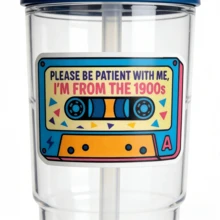 1. 请耐心等待，我来自20世纪“贴纸、有趣的盒子笔记本贴纸、90年代复古磁带黑胶唱片贴纸、防水可撕水瓶贴纸、复古盒子杯子贴纸、复古怀旧笔记本贴纸 - S1798 - 查看 10