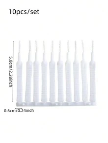 10 piezas Cepillo espiral limpiador de acumulación mineral, cepillo limpiador de grietas anti-obstrucción, herramienta de limpieza multifuncional para grifos, fregaderos y respiraderos de baño y cocina - Blanco 10 piezas - Ver 8