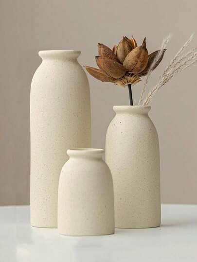 1pc Rustic-Style Resin Vase, Decorative Small Vase, Modern Bohemian Farmhouse Style, Suitable For Holding Reeds And Dried Flowers, With An Aged Effect.