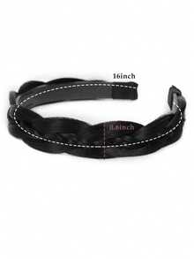 Fishbone Braid Headband For Women, Realistic Human Hair Wig, Height-Enhancing Gourd Braid, Hand-Woven Synthetic Wig - Multicolor - View 6