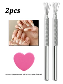 1/2/4/6支装 7针美甲勾线笔 美甲工具，条纹美甲绘图笔 银色不锈钢手柄 可弯曲针头 超细线条美甲刷，蜘蛛胶美甲工具 美甲线条绘制工具，美甲用品，美甲工具，美甲艺术工具，返校季，美甲，美甲工具（适用于贴片式美甲） - 彩色 - 查看 11