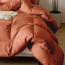 7-Pcs Or 5-Pcs Soft And Breathable Checkered Comforter Sets Queen, As A Family Gift. Includes Fitted Sheet, Flat Sheet, Pillowcase And Comforter, Bed In A Bag, A Luxurious Bedding Set, Machine Washable - Màu cam cháy - Xem 6