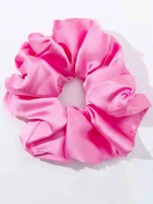 1PC Women's Headwear Simple Fashion Scrunchie Solid Color Satin Oversized Elegant Hair Accessory Hair Tie Holiday Accessories Ponytail Holders Hair Elastics Hair Rubber Bands Hair Rope Elastic Hair Tie,Festival,Party - Pink - View 1