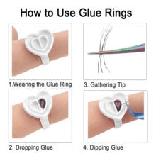 心形睫毛胶收纳盒 - 50/100/200/300/500/600/700支装睫毛胶收纳盒，睫毛嫁接用品，加厚扇形托盘 - 彩色 - 查看 4