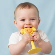 Silicone Flower Baby Teether Rattle With Suction Cup Sensory Chew Toy - Multicolor - View 6