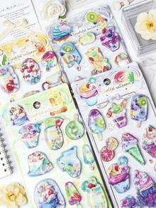 Dreamy Dessert 3D Shake Stickers, Girl Heart Gradient Glitter Cake & Ice Cream Stickers, DIY Decorative Materials For Student Journals, Reward Stickers For Kids, Decorative Stickers For Phone Cases, Luggage, Notebooks & Photo Albums, Waterproof & Dirt-Resistant Fun Sticker Set, High-Value Ins Style Creative Stickers - Multicolor - View 3