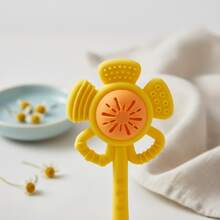 Silicone Flower Baby Teether Rattle With Suction Cup Sensory Chew Toy - Multicolor - View 5