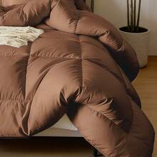 7-Pcs Or 5-Pcs Soft And Breathable Checkered Comforter Sets Queen, As A Family Gift. Includes Fitted Sheet, Flat Sheet, Pillowcase And Comforter, Bed In A Bag, A Luxurious Bedding Set, Machine Washable - Dark Brown - View 6