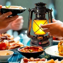 Vintage Handheld LED Lantern, USB Rechargeable, With Flickering Flame Effect, Switch Control, Suitable For Ramadan, Eid Decoration, Camping Flame Light, Perfect For Home, Hiking, Climbing, Gathering, Party, Islamic Festivals, Classic Design - Flame Light - View 9