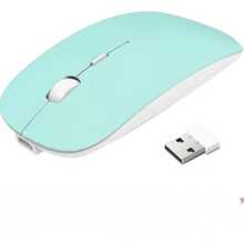 Rechargeable Wireless Mouse With RGB LED, 2.4GHz, Ultra Slim Optical RF-6800C - Green - View 2