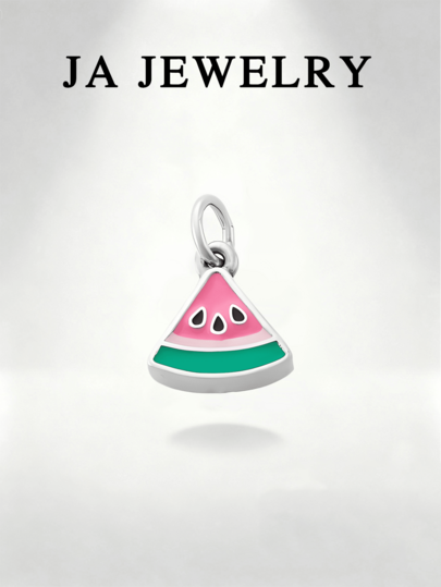 1 Pc Cute Watermelon Pendant, Available In Multiple Colors, Perfect For Everyday Wear And Also A Wonderful Gift For Holidays Like Christmas.-JA Jewelry