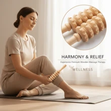 SilvaLex Wooden Massage Tool, Full Body Massager, Hand Massager, Leg Massager, Shoulder Massager, Back Massager, Waist Massager, Body Relaxation Tool, Suitable For Home Use, Can Be Given As A Gift To Family, Friends, Classmates, Or Girlfriend - Apricot - View 8
