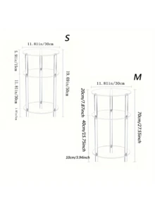 1pc Round Acrylic Table, Double-Layer Round Edge Desk, Lightweight And Detachable, Suitable For Living Room, Office Reception Area And Apartment - Multicolor - View 9