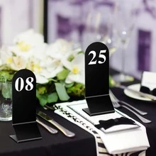 Biển hiệu để bàn hai mặt bằng acrylic màu đen, kích thước 2,36 x 6,3 inch, thích hợp cho đám cưới, nhà hàng, quán cà phê và phòng tiệc. - Xem 6