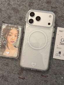 心形优雅简约星形蝴蝶结翅膀设计手机壳，兼容 17 Pro Max、15 新款、14、16、13、15 Pro、14 Pro，防摔 - 無色 - 查看 7