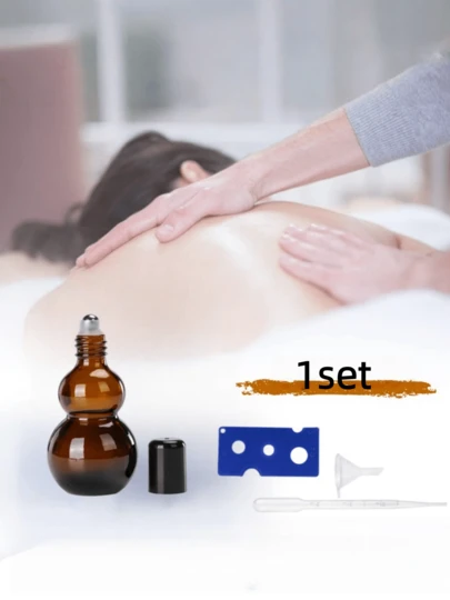 1 Set de 100ml Botellas Rodillo de Aceites Esenciales (Con Bolas Rodillo de Acero Inoxidable, Abridor de Botellas, Embudo y Cuentagotas), Botellas Rodillo de Vidrio Ámbar Rellenables para Aromaterapia, Perfume de Aceite, Botellas Rodillo Cosméticas Rellenables, Botella de Perfume Rellenable para Viaje