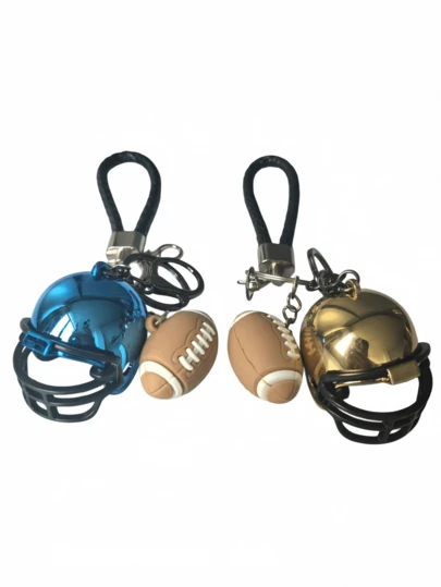 Mini Rugby Helmet Keychain Set, Hard Hat Pendant Pendant Decoration, Suitable For Rugby And Hockey Sports Commemorative Accessories For Backpacks And Car Keys, 2026 New High-Quality Accessories, The Best Gift