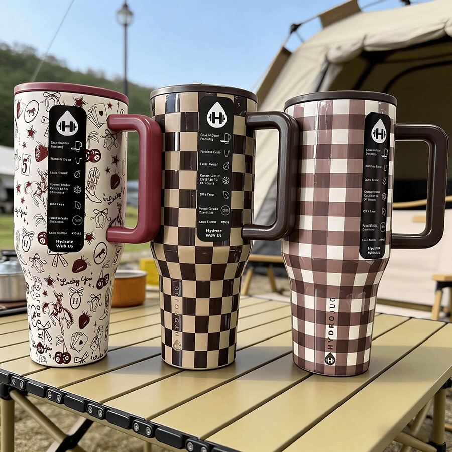 Hydrojug NEW 32OZ/40OZ Tumbler Straw Lid Stainless Steel Vacuum Insulated Car Mug Double Wall Thermal Iced - Sữa trắng - Xem 1
