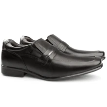 Kit 4x1 Rafarillo Men's Dress Shoes In Comfortable Leather, New Release, For Weddings And Work + Belt + Socks + Shoehorn, Original Mahogany Black Footwear 45030 - 黑色 - 查看 3
