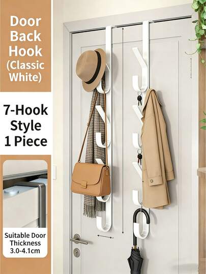 New Heavy Duty Over The Door Hanger Rack, Includes Towel Bar, Bathroom Storage Hooks And Door Organizer - Perfect For Hanging Towels, Clothes, Hats And More - Multifunctional Over The Door Towel Rack, Door Hooks