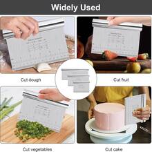 1 pieza Raspador de masa de acero inoxidable con cortador multifunción con escala y superficie antiadherente, diseño de mango ergonómico, perfecto para hornear pasteles, tartas y pizza. Superficie de metal duradera, diseño a prueba de óxido. - Multicolor - Ver 3