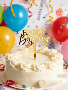 1个生日快乐亚克力蛋糕装饰插牌，适用于生日庆祝活动，装饰生日蛋糕和纸杯蛋糕 - styleK - 查看 5
