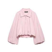 Áo khoác bomber tay phồng thời trang nữ Camellia mới về, kiểu dáng Châu Âu và Mỹ, màu hồng thu đông/xuân. - Hồng - Xem 5