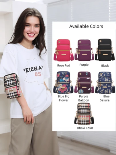 New Women Shoulder Bag, Phone Bag, "Safety & Fashion" Sports Wallet, Phone Armband, Crossbody Mini Bag, Phone Pouch, Neck Hanging Cloth Bag, Portable Wrist Coin Purse