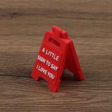 1pc Mini "I Love You" Decor, Cute Red A-Shape Desktop Decor, Silicone Heart Message Desk Decoration Suitable For Home, Office, Bedroom, Wedding, Anniversary, Valentine's Day, Romantic Gift For Couples, Sweet Desktop Accent, Perfect For Valentine's Day, Wedding Season, Anniversary Celebration - Multicolor - View 6