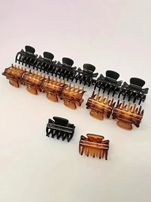 6/12pcs Mini Plastic Hair Claw, 3cm Small Simple Clips For Ear Acupuncture, Bangs, Beauty - Multicolor - View 5