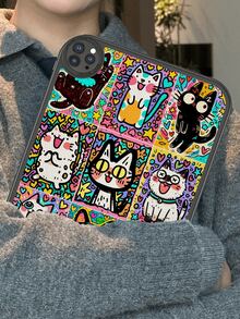 1个可爱猫咪爱心图案防震平板电脑保护套，内置360°加厚防摔保护，兼容iPad 10代10.9英寸，便携式皮革10.2英寸平板电脑保护套 - 彩色 - 查看 4