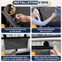 1pc Retractable Car Sunshade - Blocks UV Rays And Darkens Windows, Smooth Sliding Mechanism, Portable Storage, Fits Sedans, SUVs, Trucks, Travel-Friendly Car Accessory - Multicolor - View 4