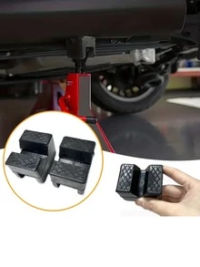 1/2pcs Rubber Pad For Car Jack - Durable Rubber Pad Support Adapter, Black Grooved Floor Jack Pad, Slip-Resistant Rubber Surface, Provides Vehicle Support, Fits Most Cars, Trucks, SUVs, Vehicle Repair - Multicolor - View 6