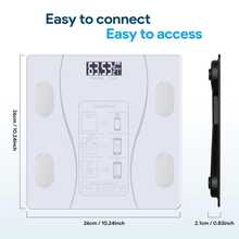 1 pieza Báscula de grasa corporal inteligente, báscula digital inalámbrica para baño con pantalla LED, báscula de peso corporal inteligente, báscula digital, alimentada por batería (pilas AAA no incluidas), analizador de composición corporal, báscula de IMC, aplicación para teléfono inteligente, adecuada para dormitorio, acondicionamiento físico, dispositivo de medición, báscula electrónica, para uso en el hogar, baño, dormitorio - Blanco - Ver 9