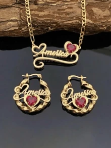 Bộ trang sức đá quý theo tháng sinh cá nhân hóa: Nhẫn và bông tai khắc tên, dây chuyền thép không gỉ hai mặt khắc tên, quà tặng trang sức cá nhân hóa, quà tặng gia đình, quà tặng cho mẹ mới sinh, quà sinh nhật, quà tặng dây chuyền đá quý theo tháng sinh gia đình tùy chỉnh cho thiếu nữ, phụ kiện du lịch mùa hè chống thấm nước và không phai màu. - Nhiều màu - Xem 2