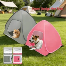 Foldable Pet Tent, Suitable For Both Cats And Dogs, With Breathable Mesh Mosquito-Proof Design, Indoor/Outdoor Pet Kennel, Suitable For Home, Camping, Grass, And Beach, Blue/ Grey/ Pink, Multiple Sizes To Choose From. - Multicolor - View 3