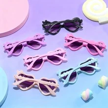 6pcs Cute Bowknot & Heart Shaped Kids Fashion Glasses, Girls Retro Decorative Photo Props - Multicolor - View 5