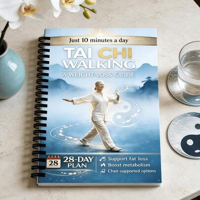 Sổ tay hướng dẫn giảm cân bằng Thái Cực Quyền, kế hoạch 28 ngày, chủ đề Âm Dương, phong cảnh Trung Hoa, bài tập Thái Cực Quyền nhẹ nhàng 10 phút mỗi ngày với tùy chọn hỗ trợ ghế, kế hoạch giảm cân và tăng cường trao đổi chất cho người cao tuổi, món quà lý tưởng cho người đam mê thể dục, người cao tuổi và bất cứ ai cần bài tập thể dục nhẹ nhàng cho cả thể chất lẫn tinh thần.