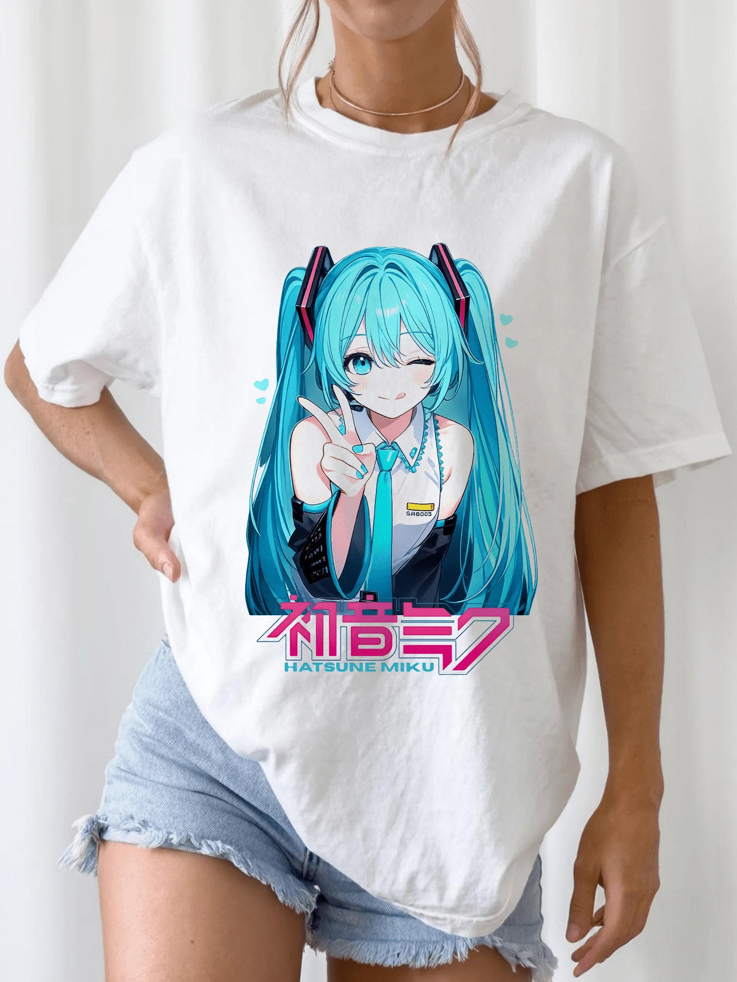 Hatsune Miku Shirt, Vocaloid Shirt, Vocaloid Anime, Hatsune Miku, Gamer Shirt,Anime Shirt, Gamer Gift, Otaku Shirt, Otaku Gift, Gift For Her - 白色 - 查看 1