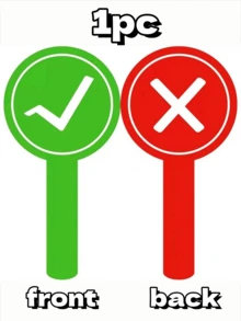 1 pezzo/2 pezzi Schede di feedback per la classe, a doppia faccia in PVC con indicatori Corretto/Errato, Su/Giù, Avvia/Arresta, Sì/No, strumento didattico per la partecipazione e il feedback degli studenti - Design reversibile rosso/verde adatto per il ritorno a scuola - Carte a mano - Visualizzare 10