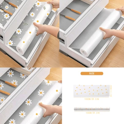 1 cuộn thảm trong suốt chống thấm nước, thảm lót tủ chống trượt, thích hợp cho tủ bếp, kệ, bàn làm việc, thảm lót kệ tủ bếp, thảm lót tủ lạnh, thảm lót tủ bếp chống thấm nước, thảm lót ngăn kéo bằng nhựa, chất liệu EVA, thảm lót kệ tủ lạnh chống dính.